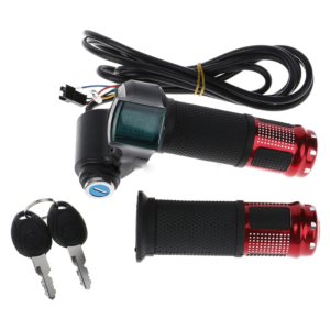12v 96v ebike twist throttle with handle for electric bike throttle with lcd display indicator gas handle throttle lock key