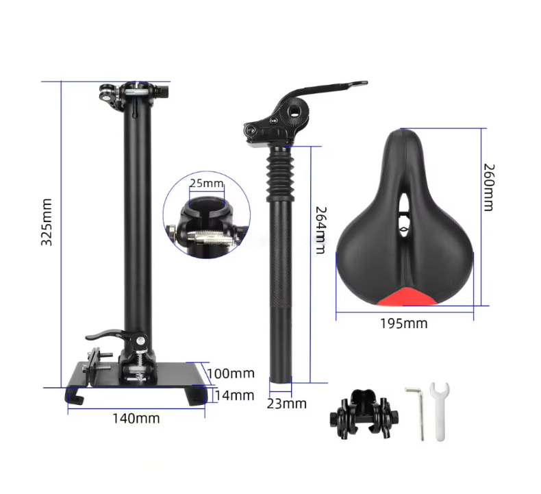 foldable height adjustable stainless steel saddle seat for m365 pro/pro2 electric scooter with shock absorbing bumper foldable height adjustable stainless steel saddle seat for m365 pro/pro2 electric scooter with shock absorbing bumper